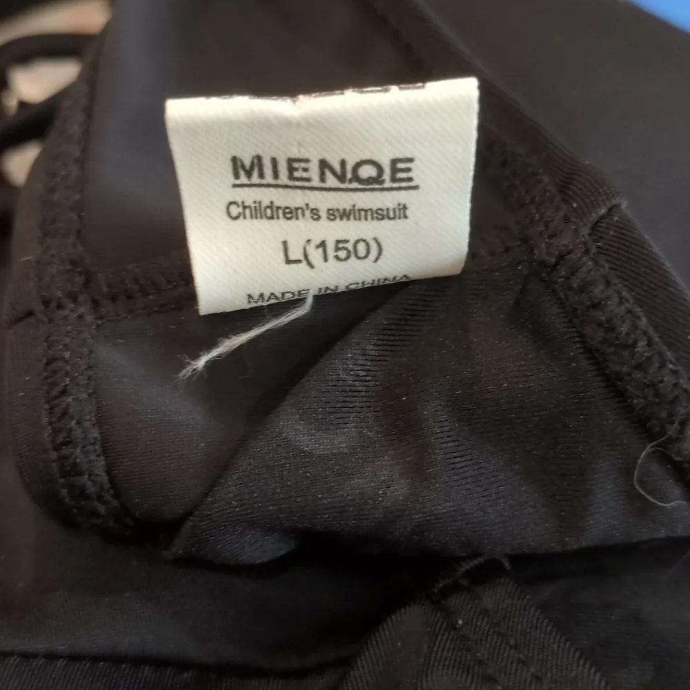 Mienqe | Black Bikini Top Girls Adjustable Straps Foam Cups | L